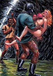 Asylum - The poor girl end up wired to a cross by Mr.Kane